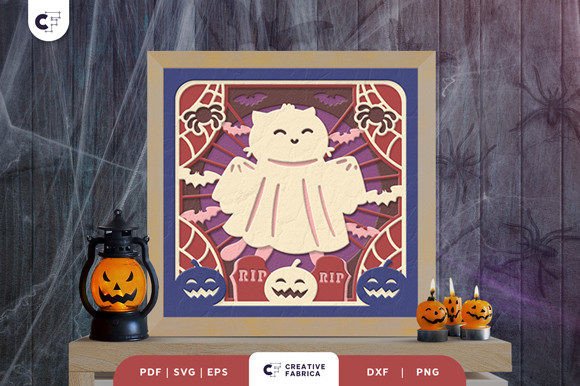 Cat Ghost 3D Shadow Box Paper Cut Review