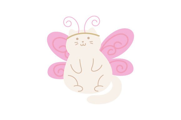 Cat Wearing Fairy Costume Embroidery Design