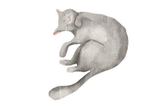 Cute Cat Sleeping Embroidery Design