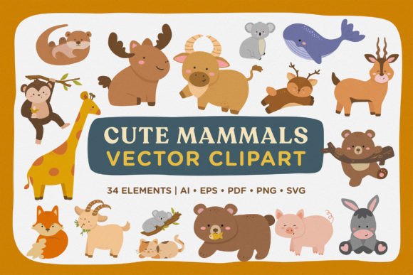 Cute Mammals Vector Clipart Pack Review