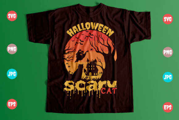 Halloween Scary Cat T-Shirt Design Review