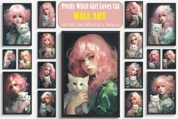 Pretty Witch Girl Loves Cat Wall Art Bundle Review