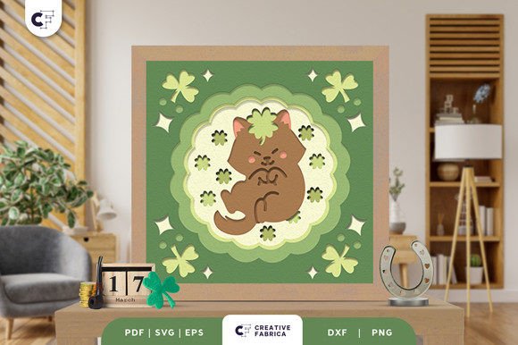 St. Patricks Day Kitten 3D Paper Cut SVG Review