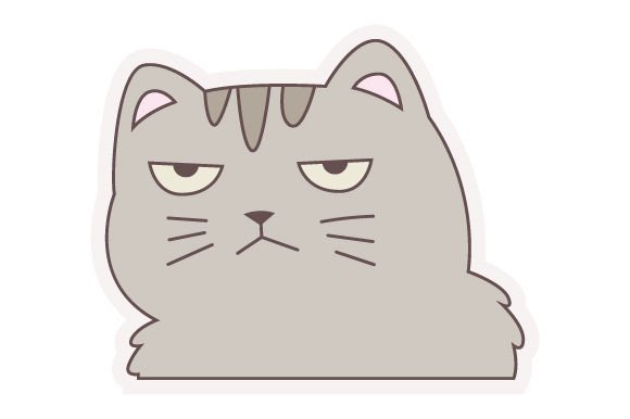 Unamused Cat Sticker Review for Embroidery Projects