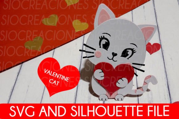 Valentine Cat SVG for Embroidery Projects